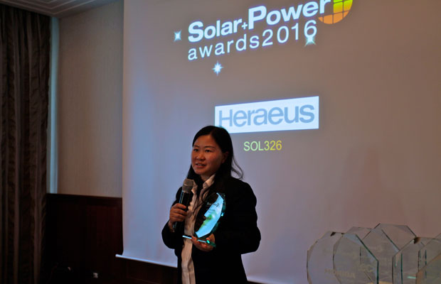 Heraeus bags Solar + Power Award 2016