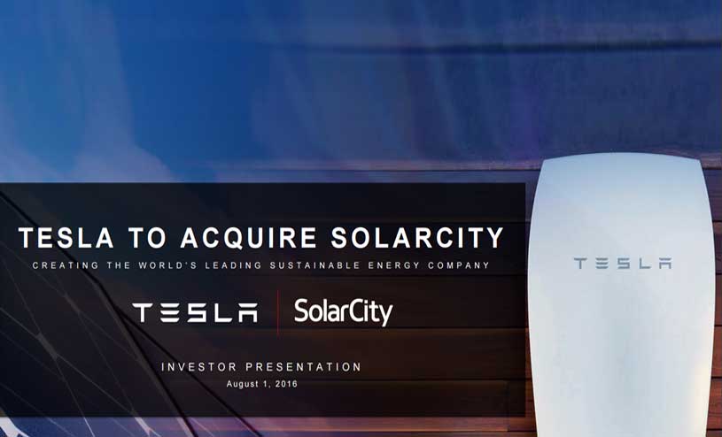 Tesla wagers on renewable energy, to acquire SolarCity for $2.6 billion