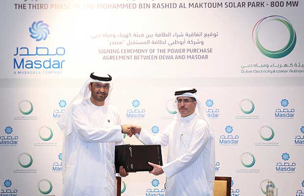 DEWA signs PPA with Masdar for third phase of the Mohammed bin Rashid Al Maktoum Solar Park