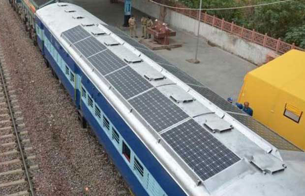 Southern Railway trial runs Solar Panels fitted Coach in Salem