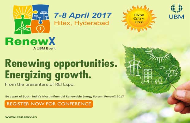 UBM India announces the second edition of RenewX, starts from April 7 at Hitex in Hyderabad