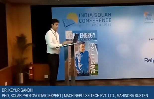 Dr. Keyur Gandhi PHD Solar Photovoltaic Expert Machinepulse Tech pvt Ltd. Mahindra Susten