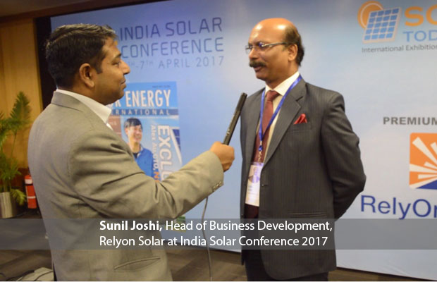 Sunil Joshi, Head of Business Development, Relyon Solar at India Solar Conference 2017