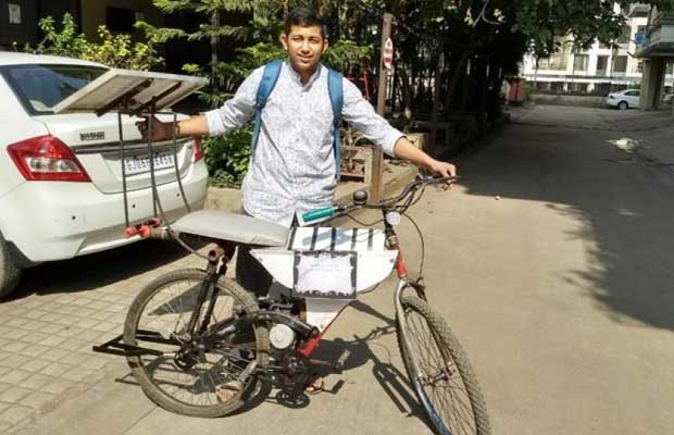 Teenage Engineering Student from Pune Designs Solar-Powered Bicycle