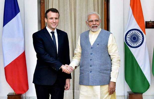 Narendra Modi and Emmanuel Macron