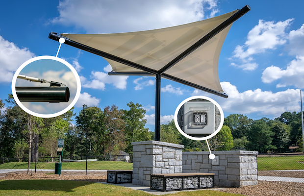 Pvilion’s Solar Sail Canopy, Scalable For Shade and Power Needs