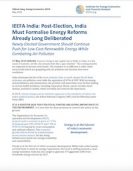 IEEFA Paper on Post-Election, India Must Formalise Energy Reforms Already Long Deliberated