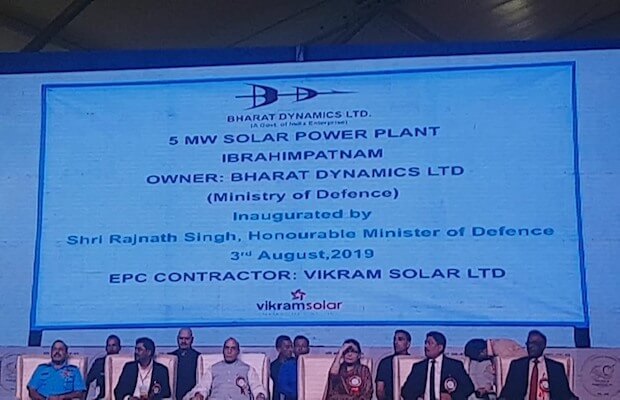 Vikram Solar Commissions 5 MW Solar Plant for Bharat Dynamics