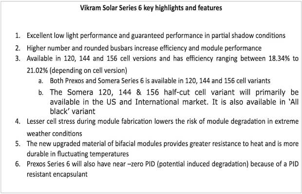 Vikram Solar Series 6 Modules