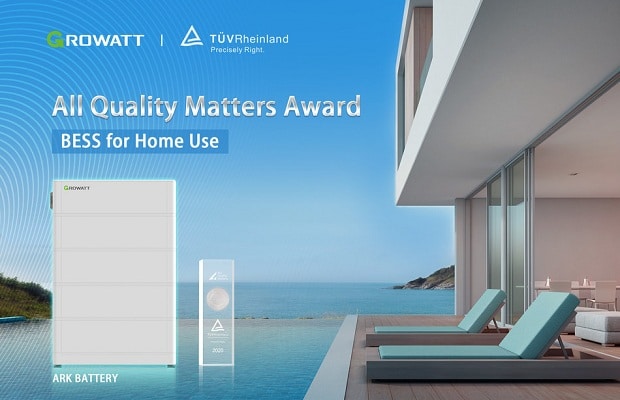 Growatt’s ARK battery Wins TÜV Rheinland’s All Quality Matters Award
