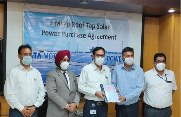 Tata Motors signs a PPA with TATA Power For 3 MWp Solar Rooftop At Its Pune plant