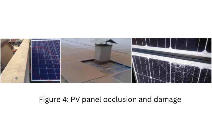 Figure 4: PV panel occlusion and damage