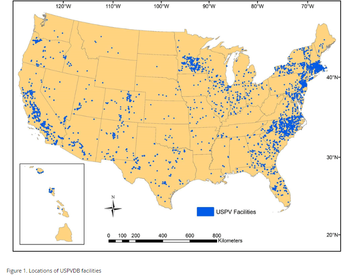 US's DOE Released Data of Ground-Mounted Solar Greater Than 1 MWdc 