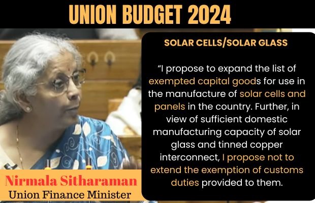 Budget 2024: Govt Imposes New Customs Duty On Solar Glass