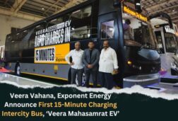 Veera Vahana, Exponent Energy Announce First 15 Mts Charging Inter-City Bus