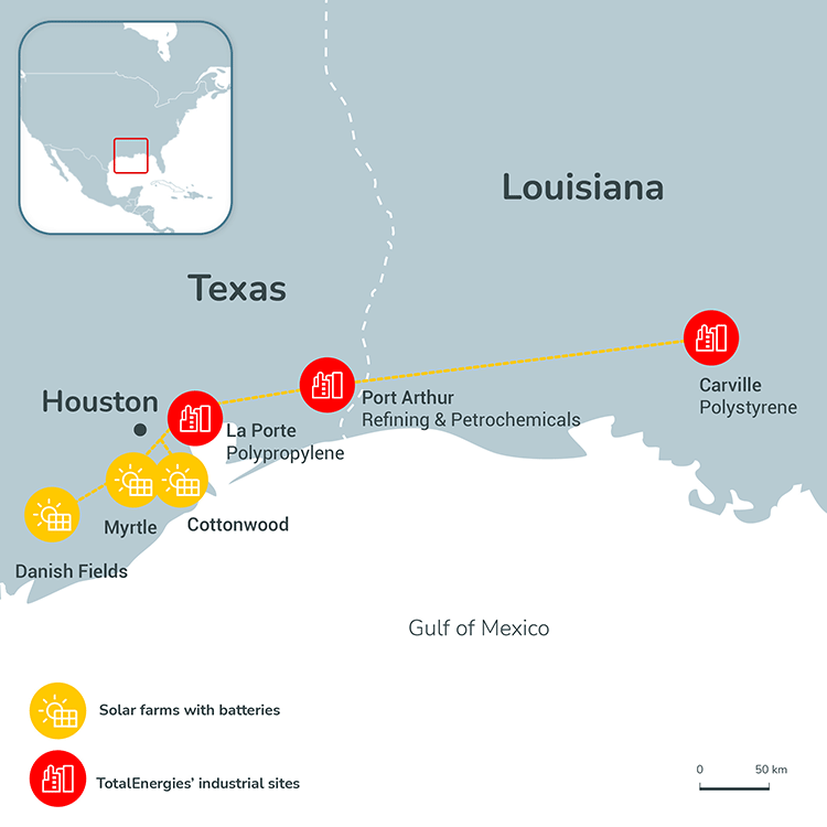 TotalEnergies Solar and Battery storage plants in Texas