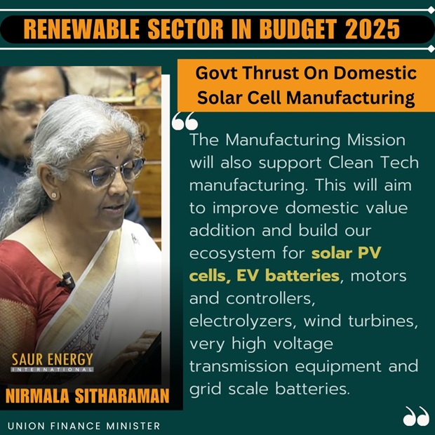 BUDGET: FM Proposes Amending Duties For Solar Cells, Modules