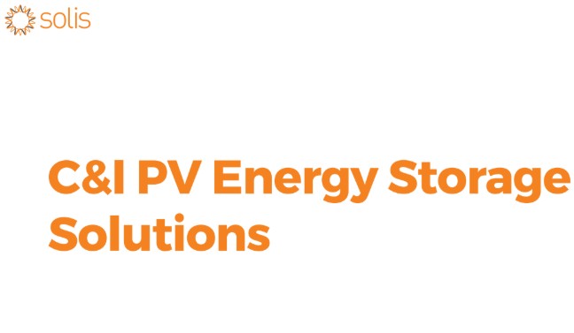 Solis Seminar On C&I PV Energy Storage Solutions